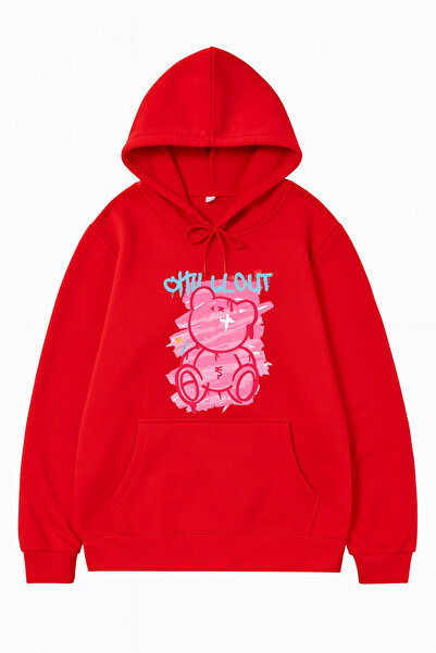 JANTIL MODA Unisex Oversize Φούτερ με κουκούλα με 3 κλωστές, τσέπη καγκουρό κ...