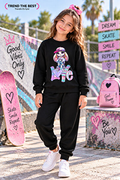 TREND THE BEST Trendin En İyisi Trening negru unisex pentru iarnă, pentru fet...