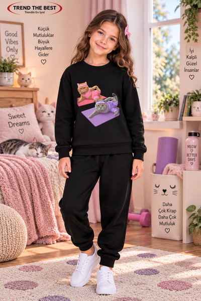 TREND THE BEST Trendin En İyisi Trening negru unisex pentru iarnă, pentru fet...