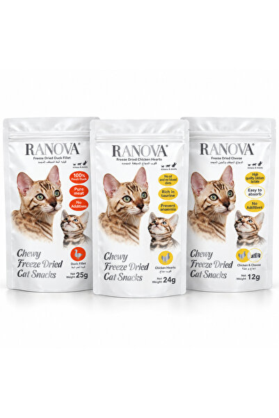RANOVA Freeze-Dried Cat Treats, Savoury Discovery Trio, 3 Pouches, 61g