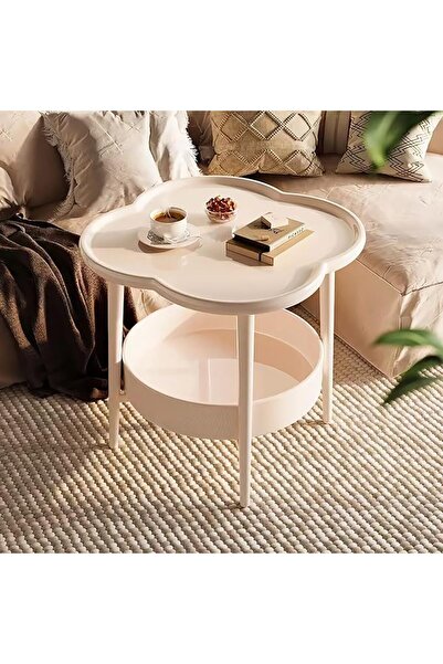 UANDME 2 Tier Side Table, Petal Coffee Tables Sofa Side End Table, Waterproof...