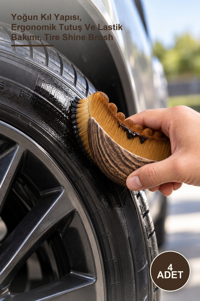 Yenilig 4 perii pentru lustruirea anvelopelor auto – Structură cu peri denși,...