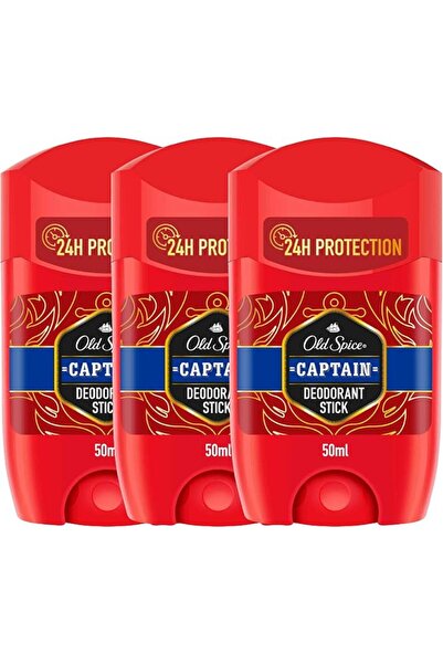 Old Spice Captain Deodorant Stick For Men, 3 x 50 ml