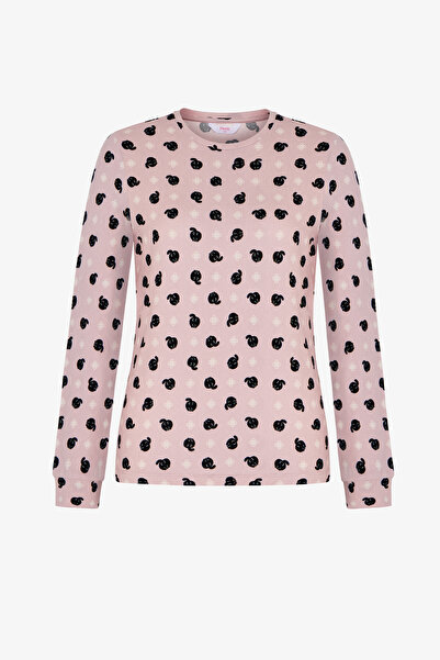 Penti Lila Moody Baskılı Uzun Kollu Tişört Pijama Üstü