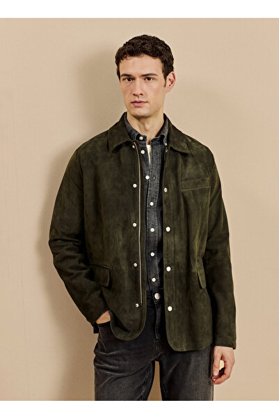 BROOKS BROTHERS Deri Mon, 2XL, Açık Haki