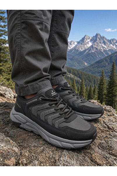 McDark Erkek Trekking Spor Ayakkabı Su itici Nefes Alan Ultra Hafif Taban Kısa Bot-FÜME
