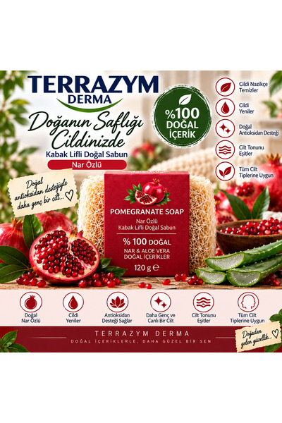 ❤️ Nar Özlü Kabak Lifli Doğal Sabun