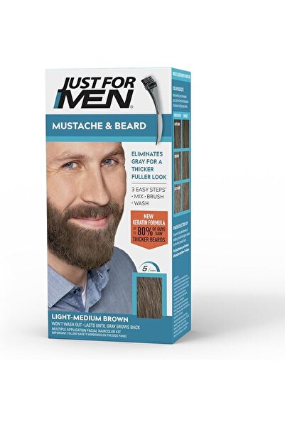 Just For Men Mustache & Beard, Beard Dye for Men with Brush Included for Easy...