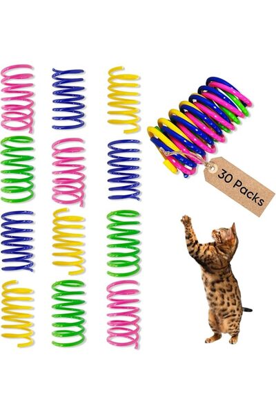 AGYMNX Cat Toys, 30 Pack Cat Spring Toys for Indoor Cats, Colorful & Durable ...