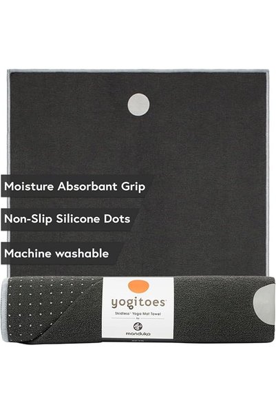 MANDUKA YOGITOES SKIDLESS MAT TOWEL 2.0 GREY STANDARD