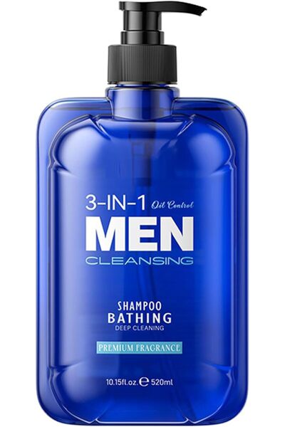 Mazinreem 3-in-1 Cleansing Shower Gel for Men - 520ml - Body Wash, Face Wash ...