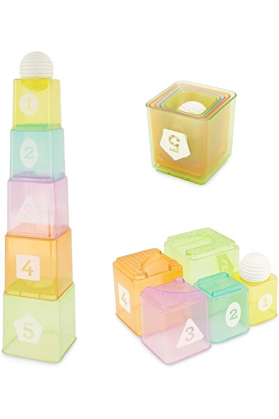 Infantino Cups & Ball Learning Set, Multicolor 6 Piece Set - Includes 1 Ball,...