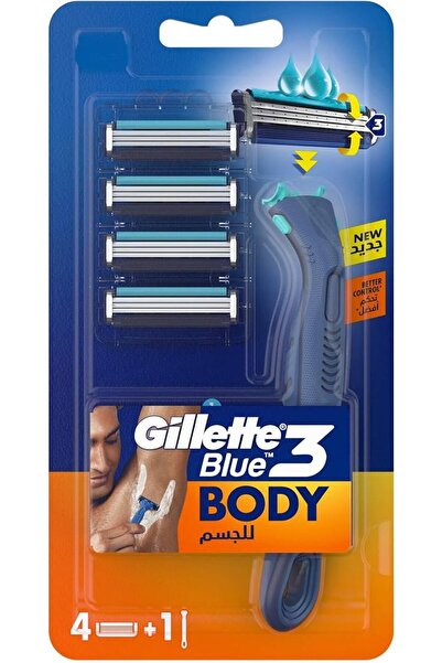 Gillette Blue 3 Body Disposable Razor + 4 Blade Refills