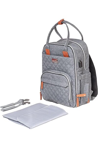 The Moon Brand MOON NUTRA Diaper Backpack - Grey Melange