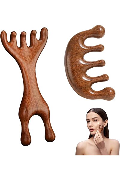 Oshima Tsubaki 2 Pcs Wooden Scalp Massage Comb, Wide Tooth Combs for Women Me...