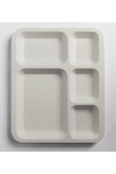 MNDMODA Rectangular Serving Plate 13X11 Inch Melamine Divided Rectangular Ser...