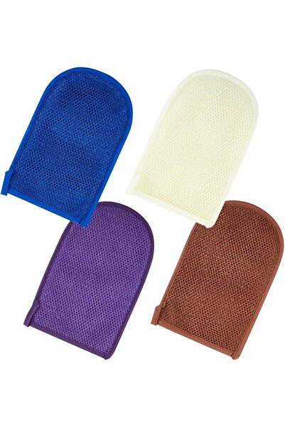 TERRIFI African Scrubber Exfoliating Glove & Net Sponge Set (4 Pieces), Bath ...