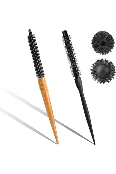 OASISGALORE 2 Pcs Mini Round Brush, Small Round Brush for Blow Drying Nylon H...