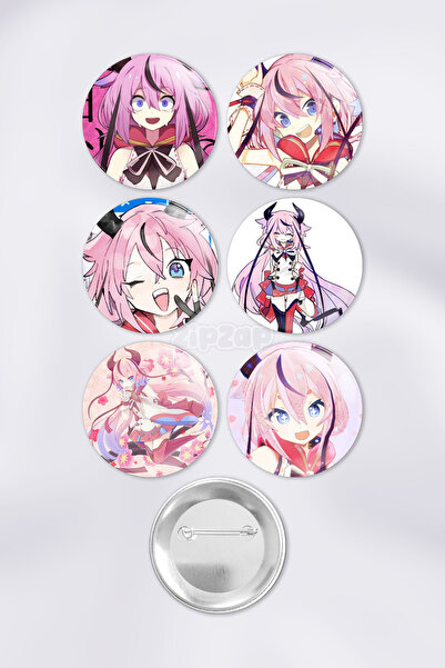 ZipZap Σετ σήματα με καρφίτσα και κουμπί Hime Meika Vocaloid (6 τεμάχια)