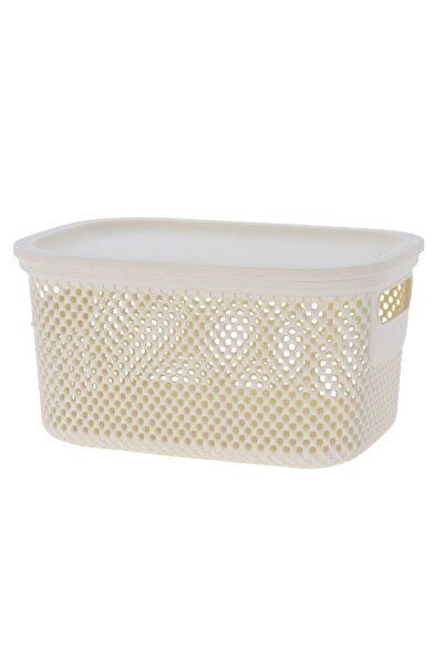 Storagesolutions Storage basket with perforated plastic lid, 23×17×12 cm, Sto...