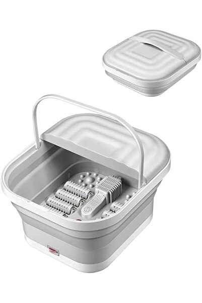AMINAC Collapsible Foot Spa Bath with Heat and Massage Rollers, Foldable Foot...