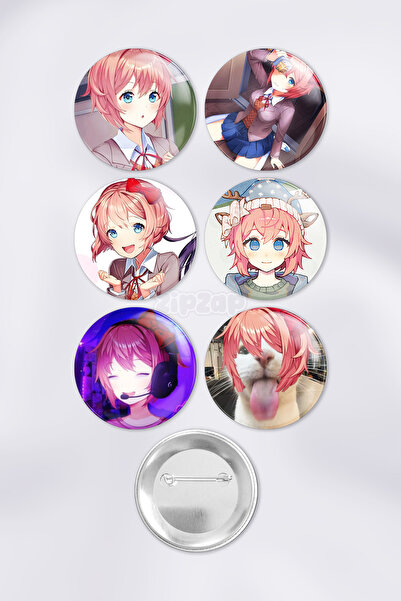 ZipZap Sayuri - DDLC Doki Doki Oyun Çanta Süsü Rozet İğneli Buton Rozet Seti ...