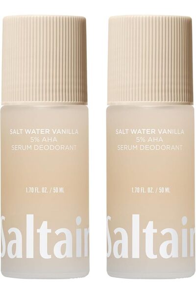 Saltair Serum Deodorant Salt Water Vanilla 2 Pack. 5% AHA Formula. Lactic Aci...