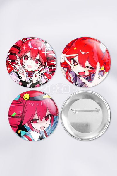 ZipZap Kasane Teto Vocaloid Çanta Süsü Rozet İğneli Buton Rozet Seti (3 Adet)