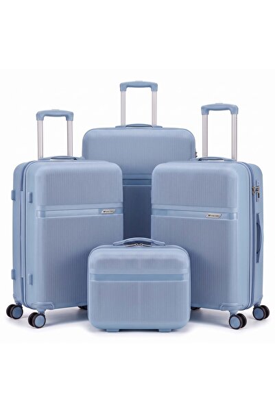 Dubai Power 4 Pcs PP Luggage Set 14/20/24/28 Inch with Cosmetic Case, TSA Loc...