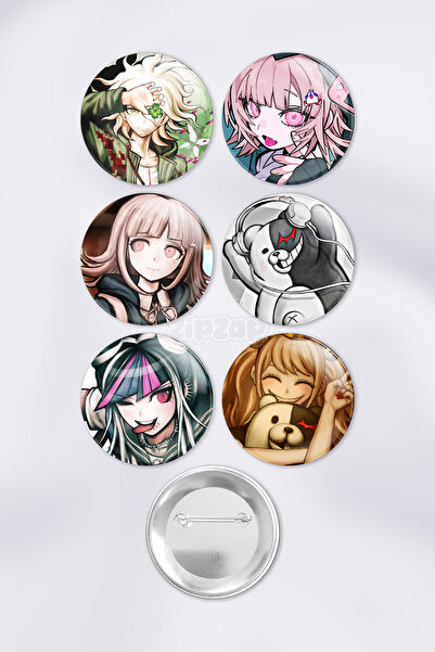 ZipZap Danganronpa Oyun Çanta Süsü Rozet İğneli Buton Rozet Seti (6 Adet)