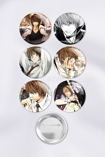 ZipZap Death Note - Kira Light Yagami Anime Çanta Süsü Rozet İğneli Buton Roz...