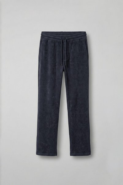 ablukaonline Men's Regular Fit Corduroy Elastic Waist Trousers Navy Blue