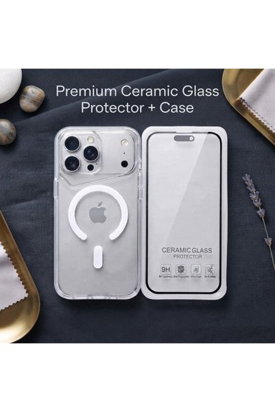 Primo Plus غطاء شفاف مقاوم للصدمات 5D + واقي شاشة لآيفون 17 برو ماكس