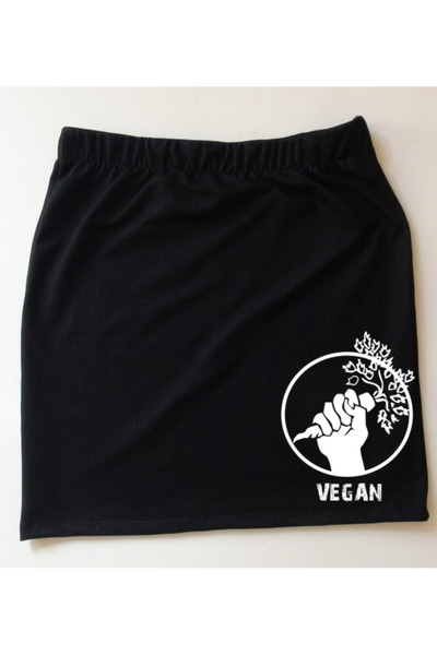 mAddog Black Above-The-Knee Skirt / Vegan / Black