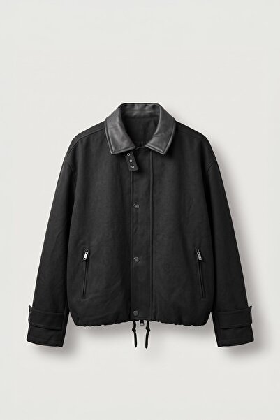 ablukaonline Erkek Relax Fit Gabardin Kumaş Ceket Siyah