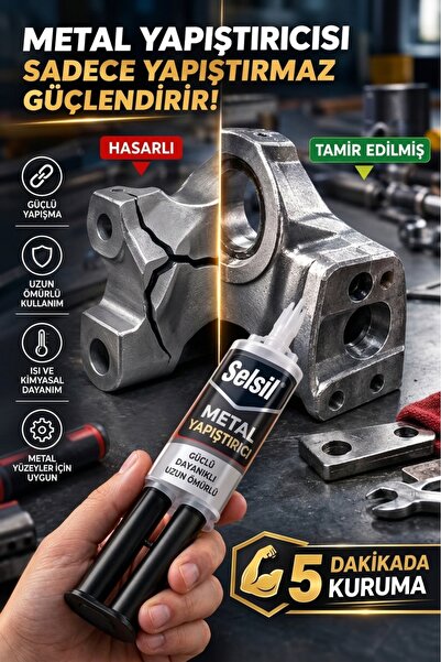 Primeaks Selsil Metal Yapıştırıcı 28 gr 5 Dakika Çift Komponentli Çelik Dolgu...