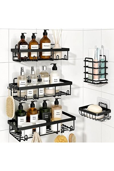 Yoawllty 5 Pack Shower Caddy Organizer Rack Shelf for Inside Shower, Adhesive...