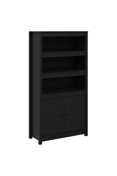vidaxl Dulap înalt, negru, 80x35x154 cm, lemn masiv de pin