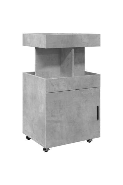 vidaxl Cărucior de bar, gri beton, 50x41x89 cm, lemn prelucrat