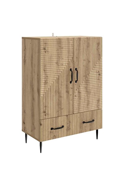 vidaxl Bufet Stejar Artizanal 66 x 34,5 x 95 cm Lemn prelucrat