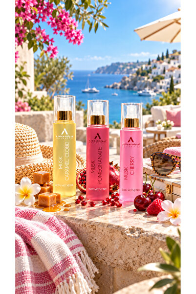ajwaak company Body & Hair Fragrance Package - 3 Bottles X 150ml - Musk Pomeg...