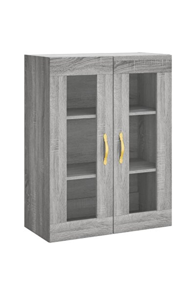 vidaxl Dulap montat pe perete, gri sonoma, 69,5x34x90 cm