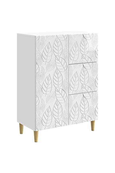 vidaxl Bufet Alb foarte lucios 66 x 34,5 x 90 cm Lemn prelucrat
