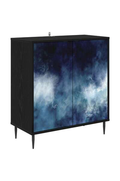 vidaxl Bufet RAALTE Stejar Negru 69 x 33 x 76 cm Lemn prelucrat