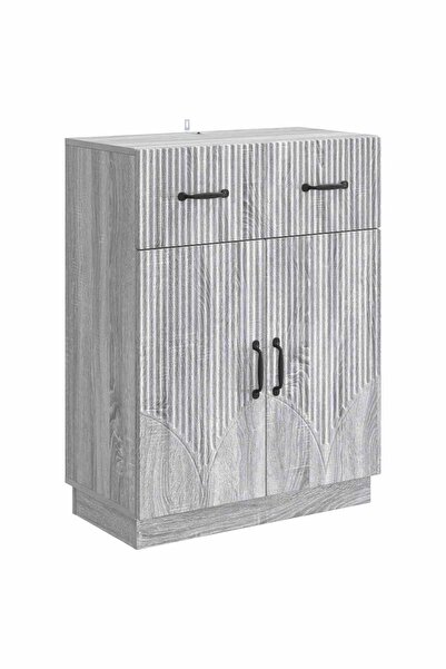 vidaxl Bufet cu sertar Sonoma gri 66 x 34,5 x 87 cm Lemn prelucrat
