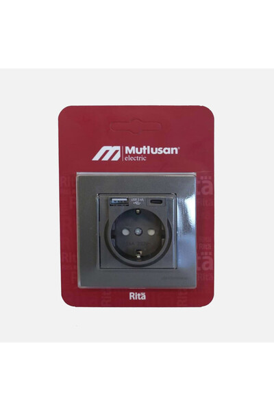 Mutlusan USB Type-C Priz Füme