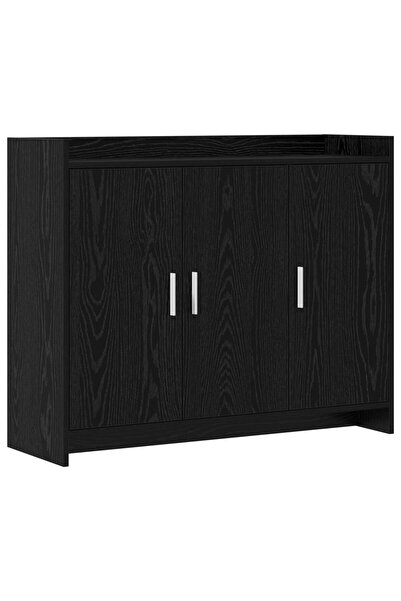 vidaxl Bufet Stejar Negru 98,5 x 33 x 80 cm Lemn prelucrat