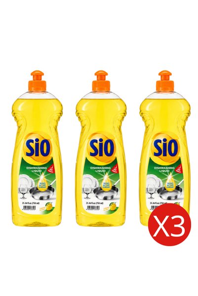Sio بكج 3 سائل غسيل أطباق سيو بالليمون 750 مل | منظف صحون ومزيل دهون للأواني