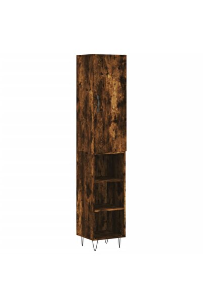 vidaxl Dulap înalt, stejar fumuriu, 34,5x34x180 cm, lemn prelucrat
