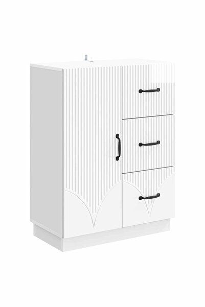 vidaxl Bufet Alb foarte lucios 66 x 34,5 x 87 cm Lemn prelucrat